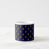 Royal Blue Fleur De Lis Pattern Espressotasse (Vorderseite)