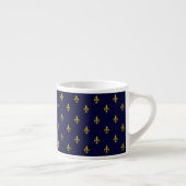 Royal Blue Fleur De Lis Pattern Espressotasse (Rechts)