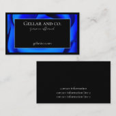 Royal Blue Floral Accent Business Card Visitenkarte (Vorne/Hinten)