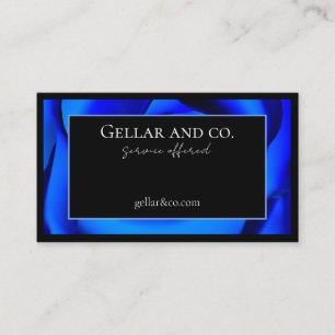 Royal Blue Floral Accent Business Card Visitenkarte