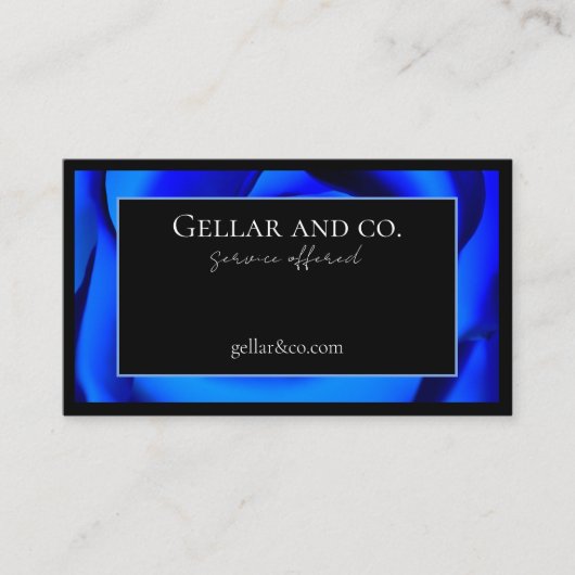 Royal Blue Floral Accent Business Card Visitenkarte (Vorderseite)