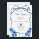 Royal Blue Floral Bow Ribbon Silver Mis Quince Einladung<br><div class="desc">EDITABLE Royal Blue Floral Bow Ribbon Silver Crown Mis Quince Einladung Elegant Quinceañera Royal Blue Floral Prinzessin Birthday Einladung Silver Crown Mis Quince 15 Anos,  16. Geburtstagspartei</div>
