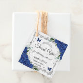 Royal Blue Floral Butterfells Silver Quinceañera Geschenkanhänger (Beispiel)