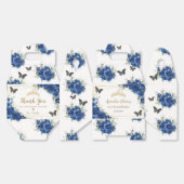 Royal Blue Floral Butterflies XV 16 Birthday Gable Geschenkschachtel (Ungeklappt)