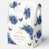 Royal Blue Floral Butterflies XV 16 Birthday Gable Geschenkschachtel (Offen)