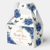 Royal Blue Floral Butterflies XV 16 Birthday Gable Geschenkschachtel (Rückseite)