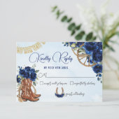 Royal Blue Floral Charro West Quinceañera Antwort (Stehend Vorderseite)