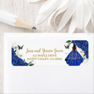 Royal Blue Floral Dress Quinceañera Rücksendeadres