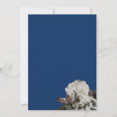 Royal Blue Floral Elegante Wedding Einladung (Rückseite)