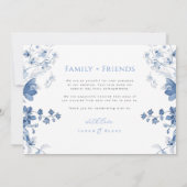 Royal Blue Floral Foto Hochzeit Danke-Card Dankeskarte (Rückseite)