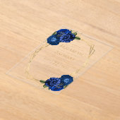 Royal Blue Floral Gold Geometric Wedding Acryleinladungen (Ablage )