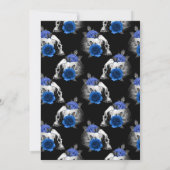 Royal Blue Floral Gothic Brautparty Einladung (Rückseite)