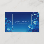 Royal Blue Floral Modern Geometric Elegant Visitenkarte (Vorderseite)