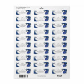 Royal Blue Floral Quinceanera 16 Rücksendeadressen (Vorne)