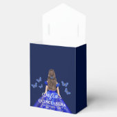 Royal Blue Floral Quinceañera Butterfliegen Geschenkschachtel (Geöffnet)