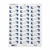 Royal Blue Floral Quinceanera Rücksendeadresse (Vorne)