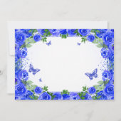 Royal Blue Floral Quinceanera Save the Date (Rückseite)