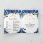 Royal Blue Floral Quinceñera Princess Padrinos Programm (Innenseite)