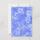 Royal Blue Floral Viktorianisches Brautparty Dankeskarte (Rückseite)