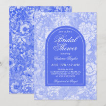 Royal Blue Floral Viktorianisches Brautparty