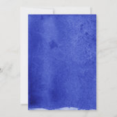 Royal Blue Floral Watercolor Brautparty Einladung (Rückseite)