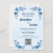 Royal Blue Floral Watercolor Einladung zur Hochzei (Vorderseite)