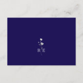 Royal Blue Floral Wedding Details Card Begleitkarte (Rückseite)