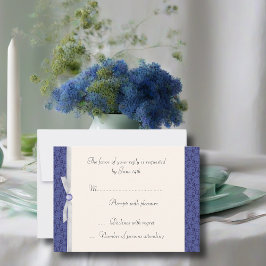 Royal Blue Florentine UAWG RSVP Karte