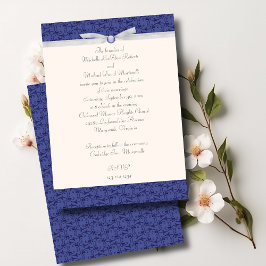 Royal Blue Florentine Wedding Einladung