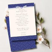 Royal Blue Florentine Wedding Einladung