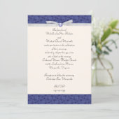 Royal Blue Florentine Wedding Einladung (Stehend Vorderseite)