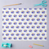 Royal Blue Flowers und Green Pattern Seidenpapier (Basteln)