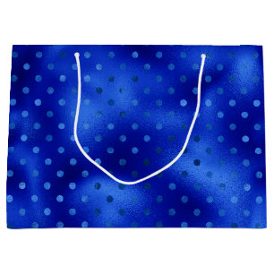 Royal Blue Foil Hanukkah Grosse Geschenktasche Große Geschenktüte