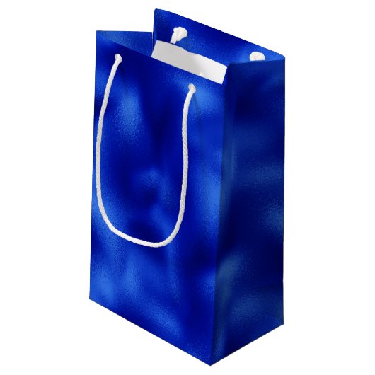 Royal Blue Foil Hanukkah Kleine Geschenktüte (Rückseite Schrägansicht)