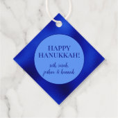 Royal Blue Foil Hanukkah Personalisiert Gefallen T Geschenkanhänger (Rückseite)