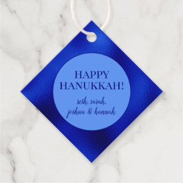 Royal Blue Foil Hanukkah Personalisiert Gefallen T Geschenkanhänger