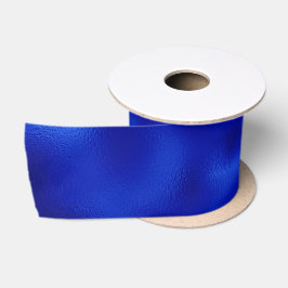 Royal Blue Foil Hanukkah Satin Ribbon Satinband