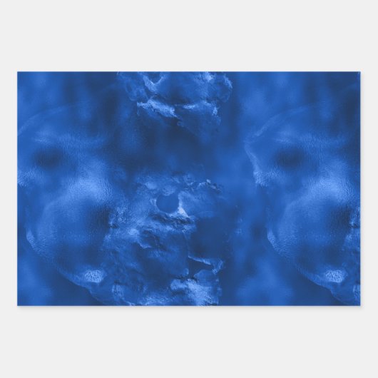 Royal Blue Foil Hanukkah Wrapping Paper Sheets Geschenkpapier Set (Vorderseite 3)