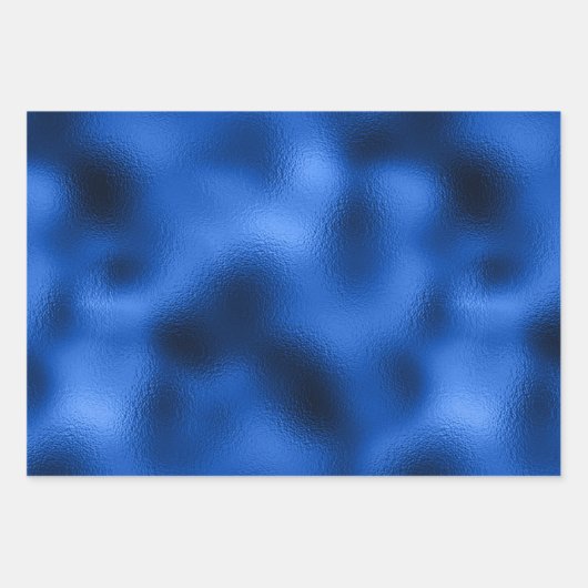 Royal Blue Foil Hanukkah Wrapping Paper Sheets Geschenkpapier Set (Vorderseite 2)