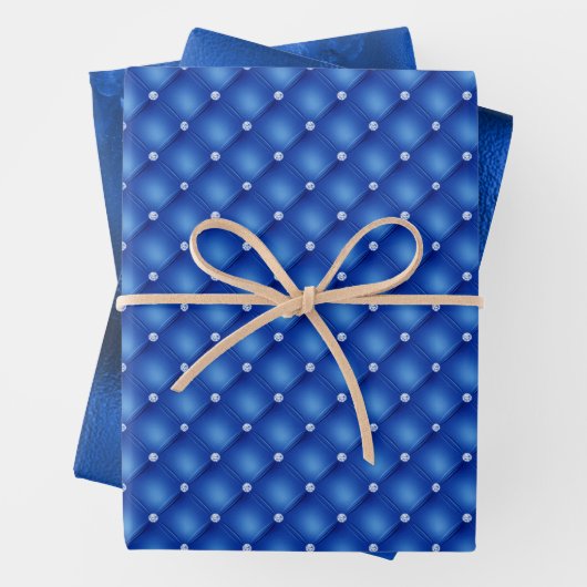 Royal Blue Foil Hanukkah Wrapping Paper Sheets Geschenkpapier Set (Beispiel)