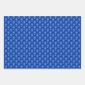 Royal Blue Foil Hanukkah Wrapping Paper Sheets Geschenkpapier Set (Vorderseite)
