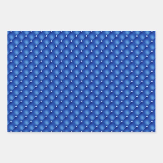 Royal Blue Foil Hanukkah Wrapping Paper Sheets Geschenkpapier Set (Vorderseite)