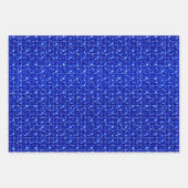 Royal Blue Foil Hanukkah Wrapping Paper Sheets Geschenkpapier Set (Vorderseite 2)