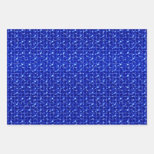 Royal Blue Foil Hanukkah Wrapping Paper Sheets Geschenkpapier Set (Vorderseite 2)