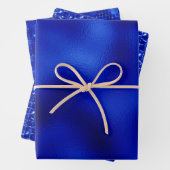 Royal Blue Foil Hanukkah Wrapping Paper Sheets Geschenkpapier Set (Beispiel)