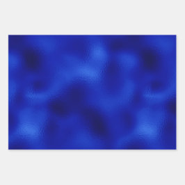 Royal Blue Foil Hanukkah Wrapping Paper Sheets Geschenkpapier Set