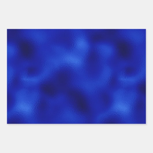 Royal Blue Foil Hanukkah Wrapping Paper Sheets Geschenkpapier Set (Vorderseite)