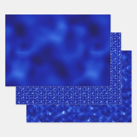 Royal Blue Foil Hanukkah Wrapping Paper Sheets Geschenkpapier Set (Set)