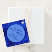 Royal Blue Foil Polka Dot Hanukkah Geschenkanhänger (Beispiel)
