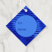 Royal Blue Foil Streifen bis Hanukkah Geschenkanhänger (Rückseite)